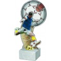 Fussball Figur aus Acrylglas blau, 3 verschiedene Größen, 10mm dick, inkl. Beschriftung